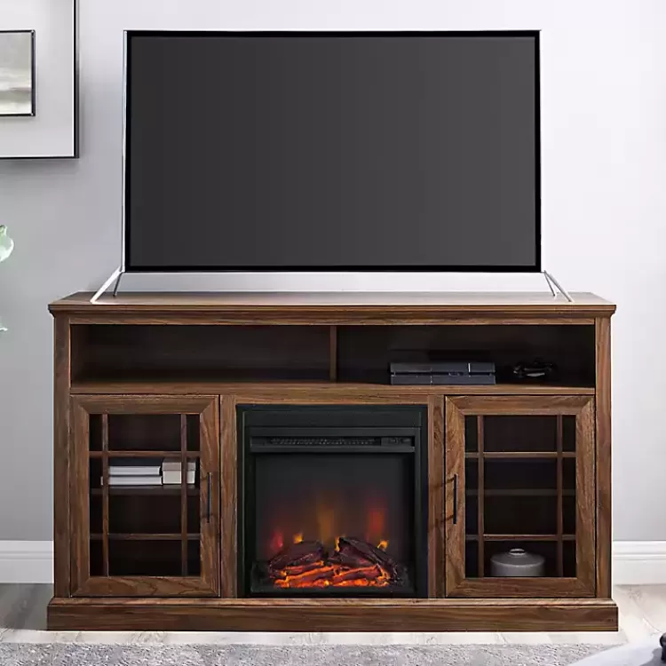 Wood 2-Door LED Fireplace Cabinet>Kirklands Home Cheap