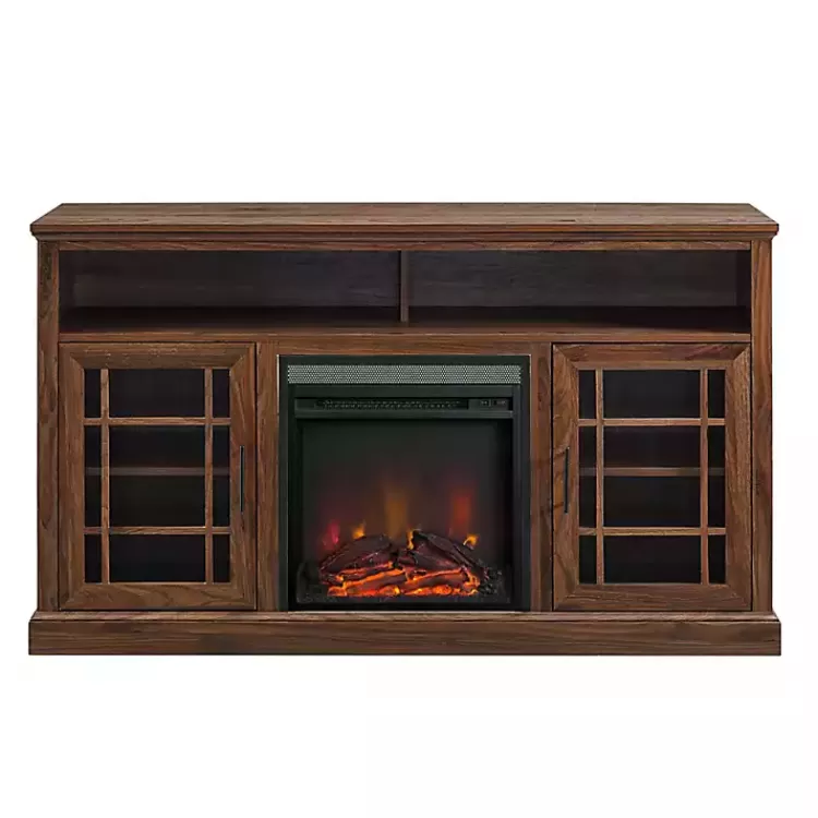 brown_wood_door_led_fireplace_cabinet_3.webp Wood 2-Door LED Fireplace Cabinet>Kirklands Home Cheap