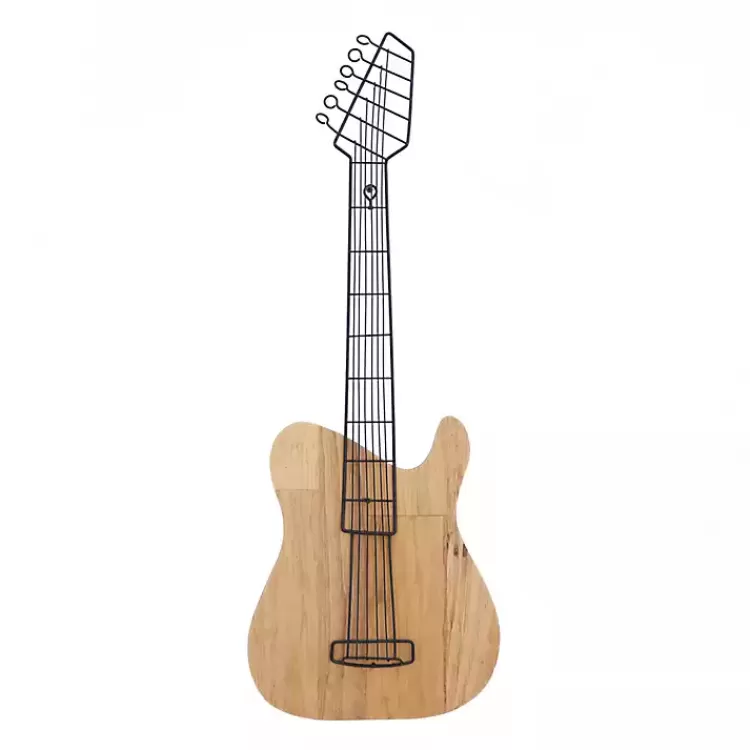 Brown Wood Electric Guitar Wall Plaque>Kirklands Home Discount