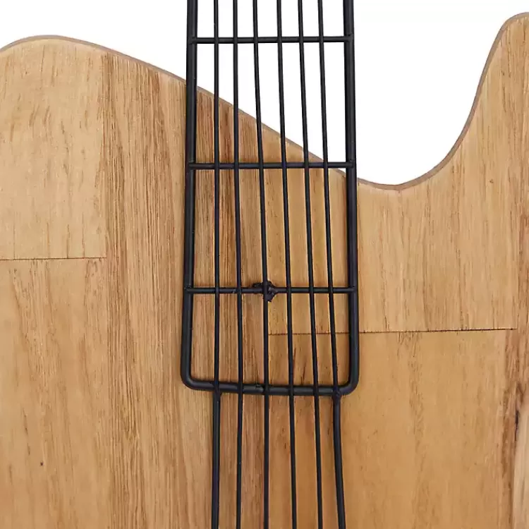 Brown Wood Electric Guitar Wall Plaque>Kirklands Home Discount