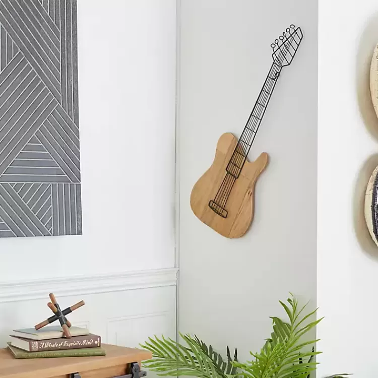 brown_wood_electric_guitar_wall_plaque_3.webp Brown Wood Electric Guitar Wall Plaque>Kirklands Home Discount