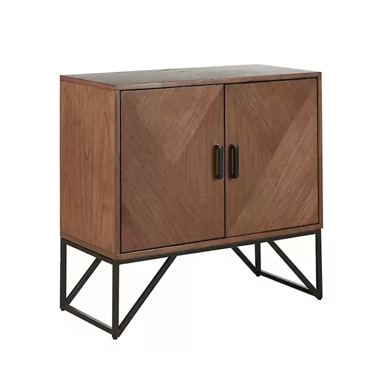 Brown Wood Frame Metal Base 2-Door Cabinet>Kirklands Home Store