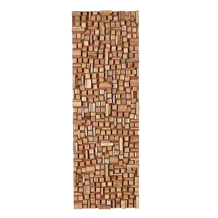 Wood Geometric Block Wall Plaque, 16x48 in.>Kirklands Home Cheap