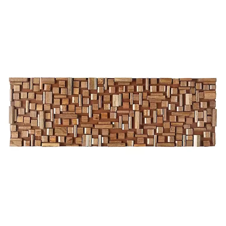 Wood Geometric Block Wall Plaque, 36x12 in.>Kirklands Home New