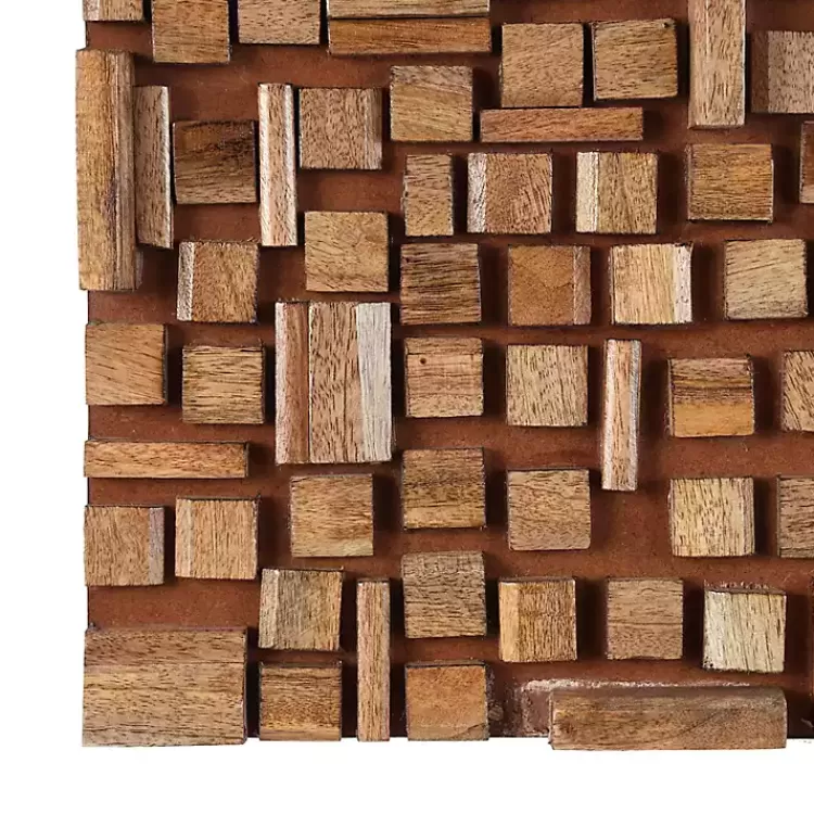 Wood Geometric Block Wall Plaque, 16x48 in.>Kirklands Home Cheap