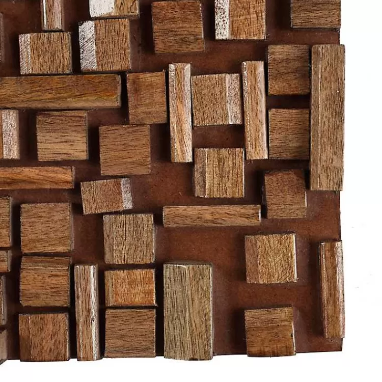 Wood Geometric Block Wall Plaque, 36x12 in.>Kirklands Home New