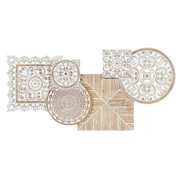 Brown Wood Geometric Layered Shapes Wall Plaque>Kirklands Home Flash Sale