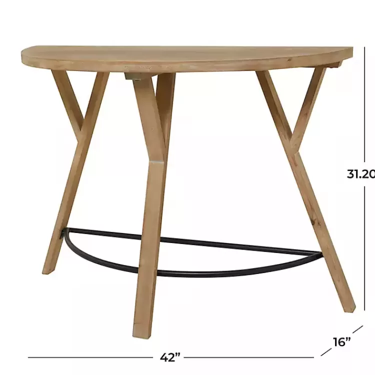 brown_wood_half_round_console_table_4.webp Wood Half Round Console Table>Kirklands Home Fashion