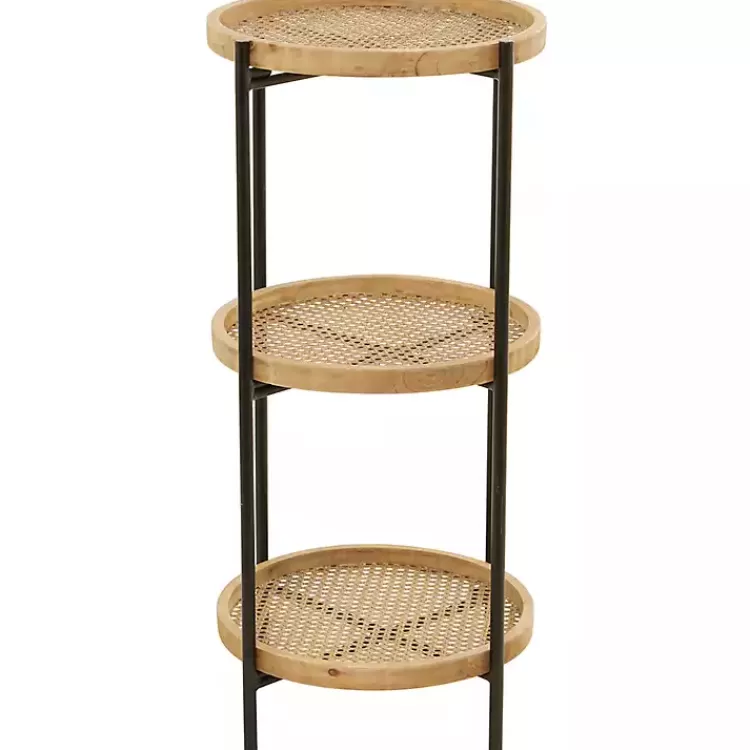 Wood Mesh Woven 3-Tier Accent Table>Kirklands Home Clearance
