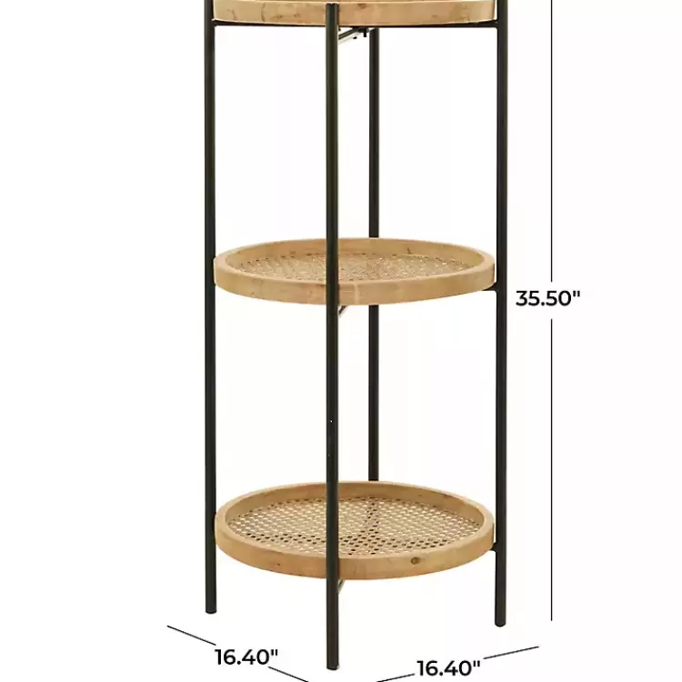 brown_wood_mesh_woven_tier_accent_table_3.webp Wood Mesh Woven 3-Tier Accent Table>Kirklands Home Clearance