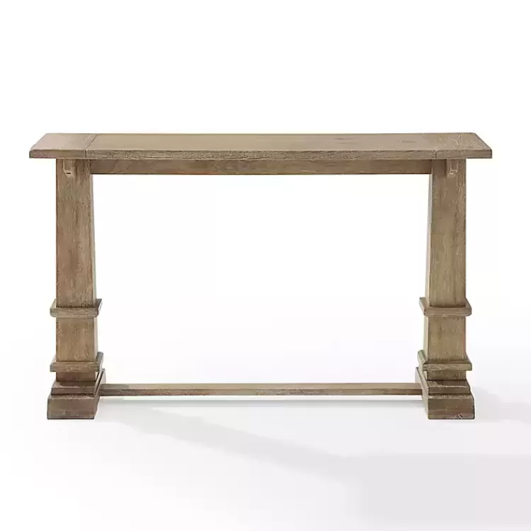 Brown Wood Pedestal Base Console Table>Kirklands Home Fashion