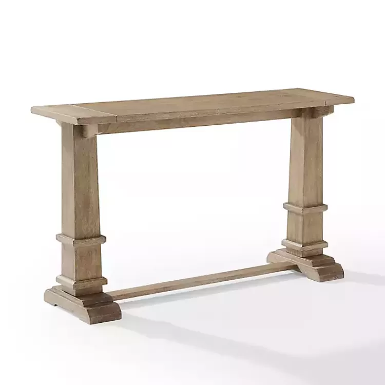 Brown Wood Pedestal Base Console Table>Kirklands Home Fashion
