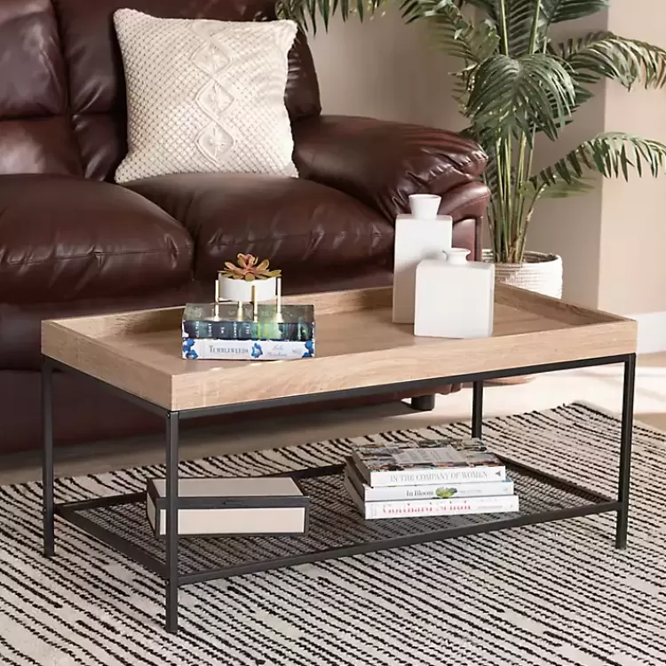 brown_wood_raised_edge_coffee_table_5.webp Wood Raised Edge Coffee Table>Kirklands Home Clearance