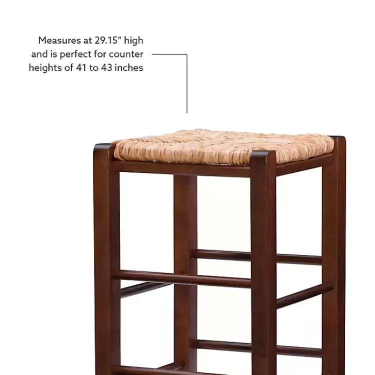 brown_wood_seagrass_backless_pc_bar_stool_set_5.webp Wood Seagrass Backless 2-pc. Bar Stool Set>Kirklands Home Hot