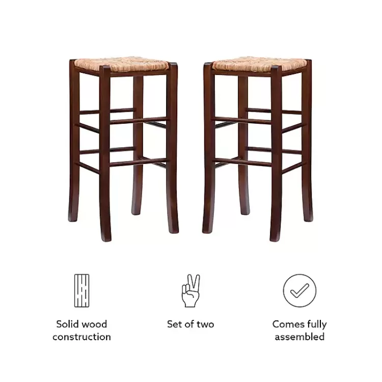 brown_wood_seagrass_backless_pc_bar_stool_set_7.webp Wood Seagrass Backless 2-pc. Bar Stool Set>Kirklands Home Hot