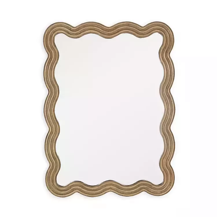 Brown Wood Wavy Adria Wall Mirror>Kirklands Home Cheap