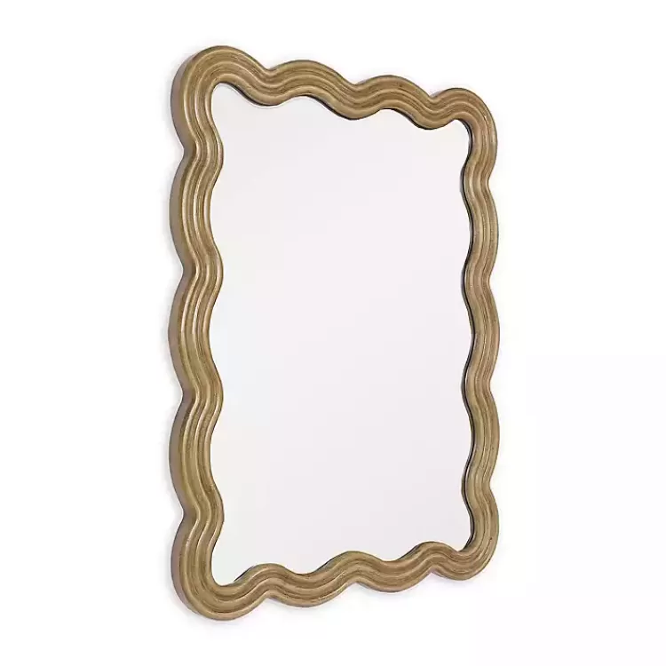 Brown Wood Wavy Adria Wall Mirror>Kirklands Home Cheap