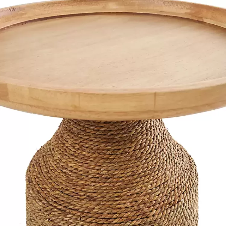 brown_wood_wrapped_accent_table_2.webp Wood Wrapped Accent Table>Kirklands Home Online