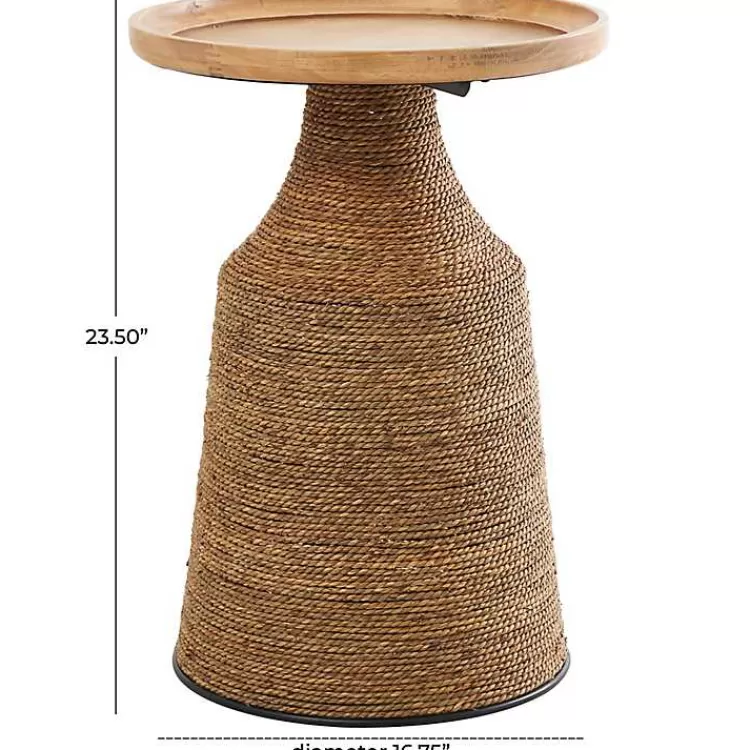 brown_wood_wrapped_accent_table_4.webp Wood Wrapped Accent Table>Kirklands Home Online