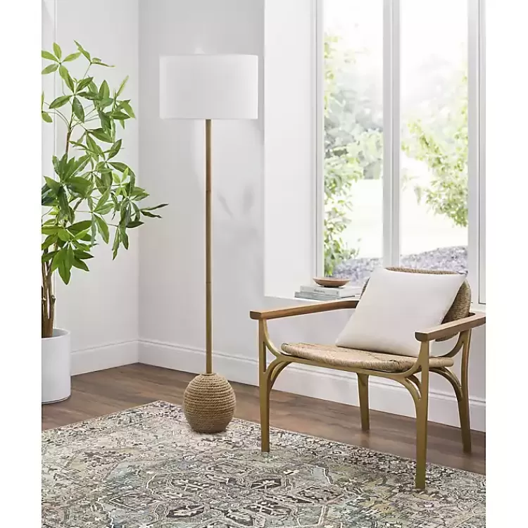 Brown Woven Marni Floor Lamp>Kirklands Home Outlet