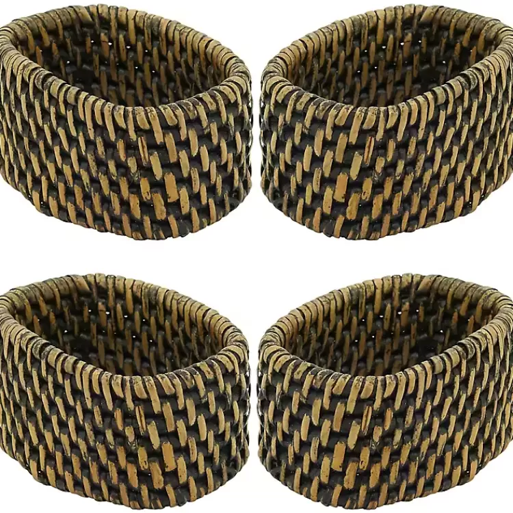 brown_woven_rattan_oval_napkin_rings_set_of__2.webp Woven Rattan Oval Napkin Rings, Set of 4>Kirklands Home Shop