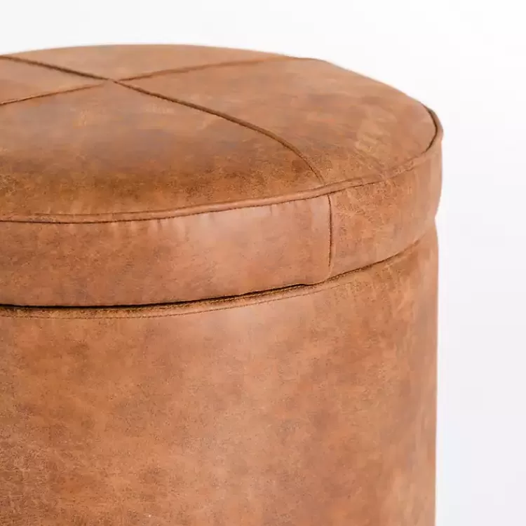 Wyatt Faux Leather Storage Ottoman>Kirklands Home Online