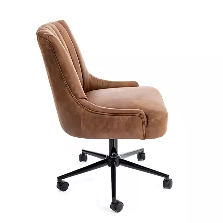 brown_wyatt_faux_leather_swivel_office_chair_2.webp Wyatt Faux Leather Swivel Office Chair>Kirklands Home New