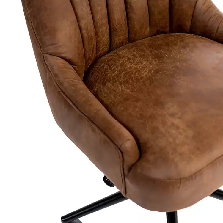 brown_wyatt_faux_leather_swivel_office_chair_4.webp Wyatt Faux Leather Swivel Office Chair>Kirklands Home New