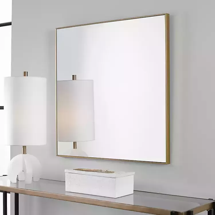 Brushed Metal Square Framed Mirror>Kirklands Home New