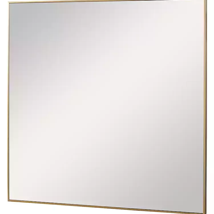 brushed_gold_metal_square_framed_mirror_2.webp Brushed Metal Square Framed Mirror>Kirklands Home New