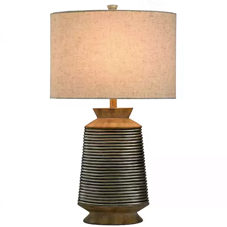 Brushed Gold Ribbed Table Lamp>Kirklands Home New