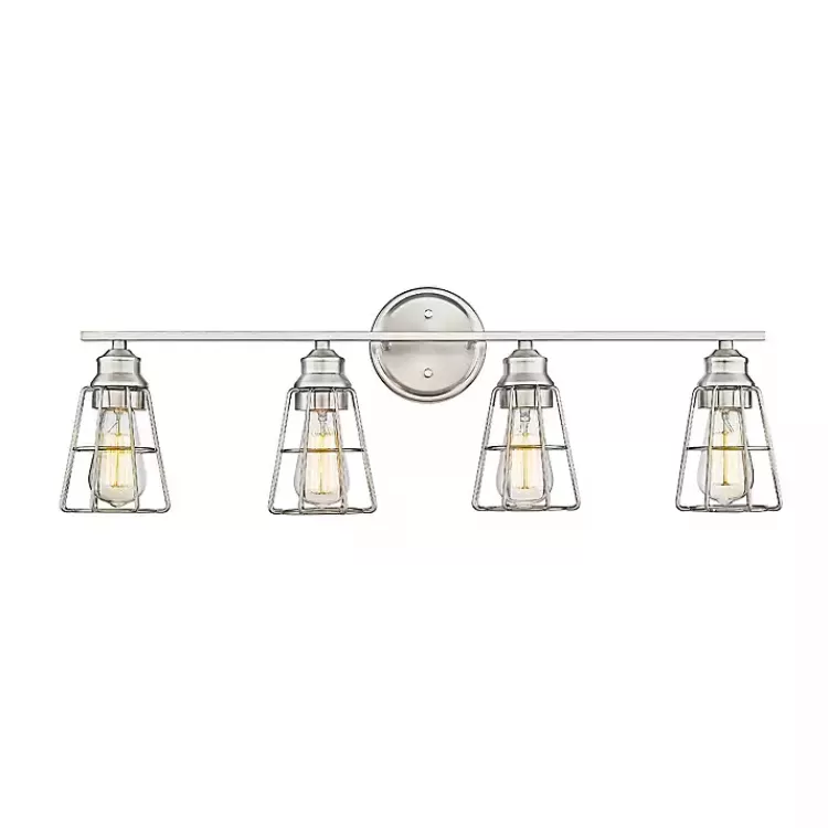 Brushed Nickel Cage Shade Vanity Light>Kirklands Home Discount