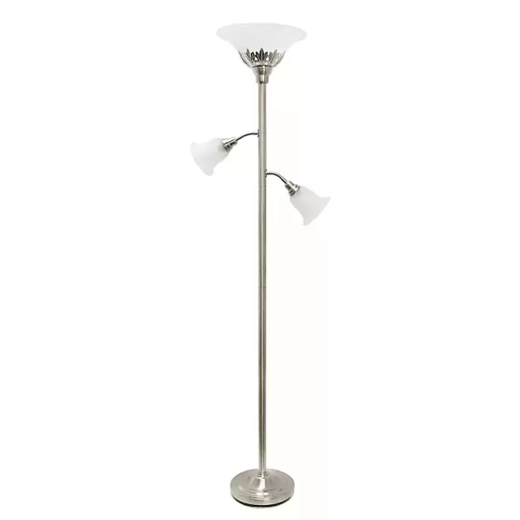 Brushed Nickel 3-Scallop Glass Floor Lamp>Kirklands Home Discount