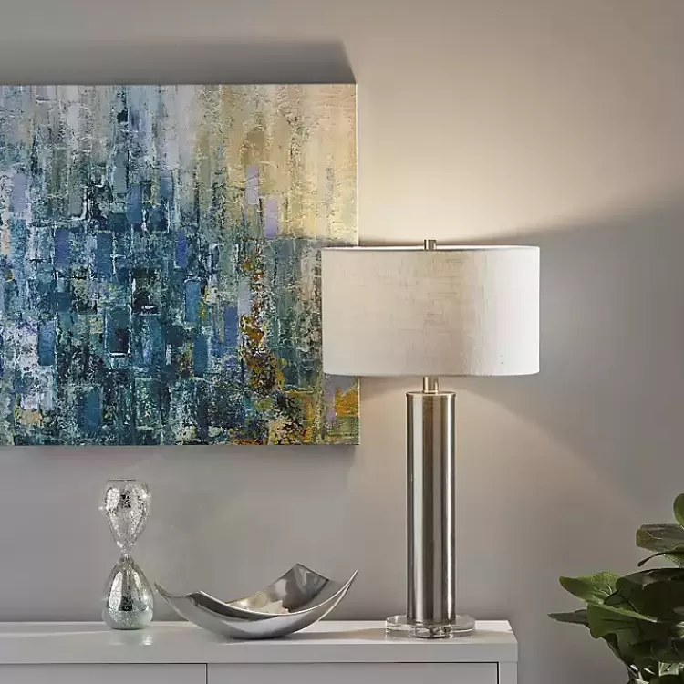 Brushed Steel Cylinder Table Lamp>Kirklands Home Outlet