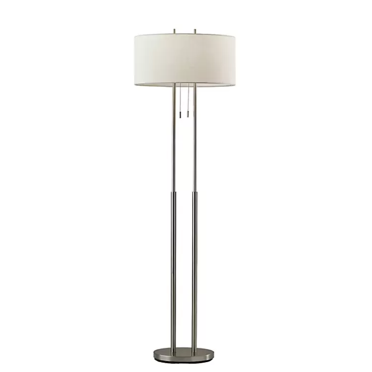 Brushed Steel Double-Bulb Oval Floor Lamp>Kirklands Home Hot