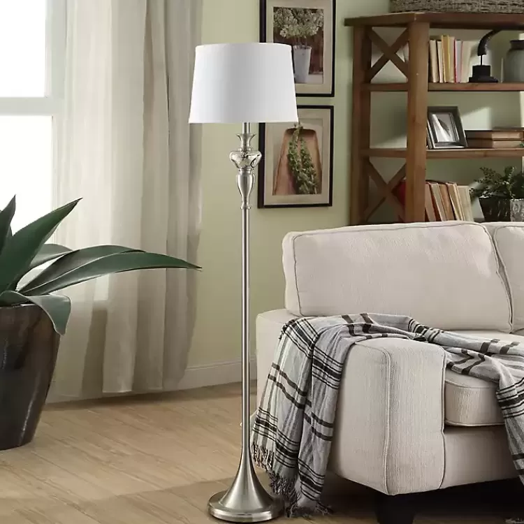 Brushed Steel Fluted Floor Lamp>Kirklands Home New