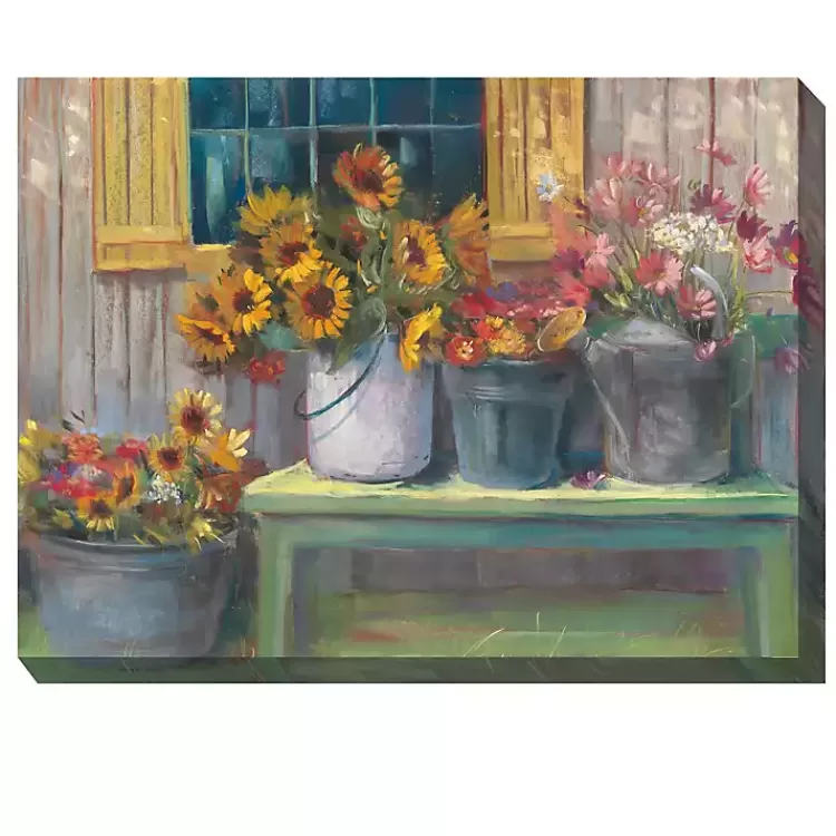 Buckets of Floral Bliss Outdoor Canvas Art Print>Kirklands Home Flash Sale