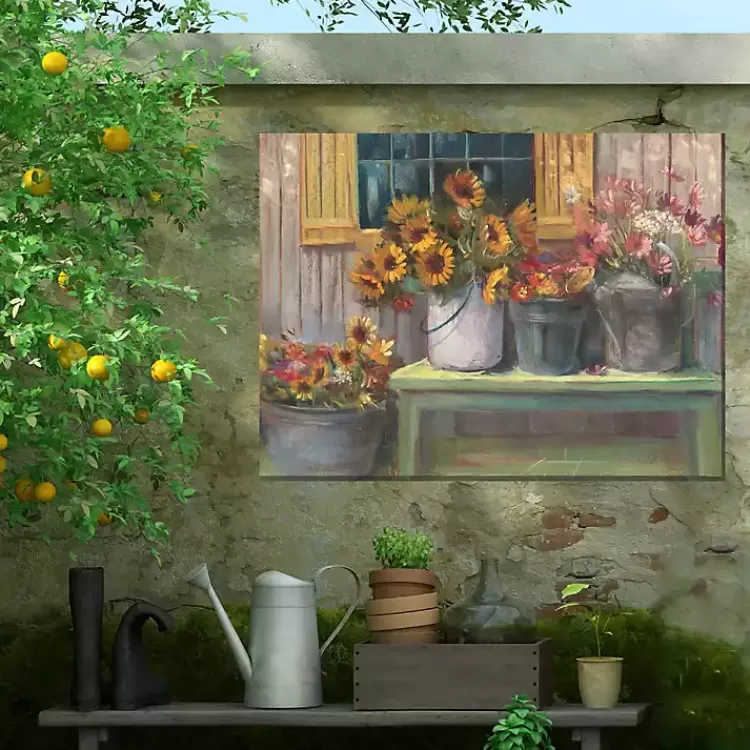 Buckets of Floral Bliss Outdoor Canvas Art Print>Kirklands Home Flash Sale