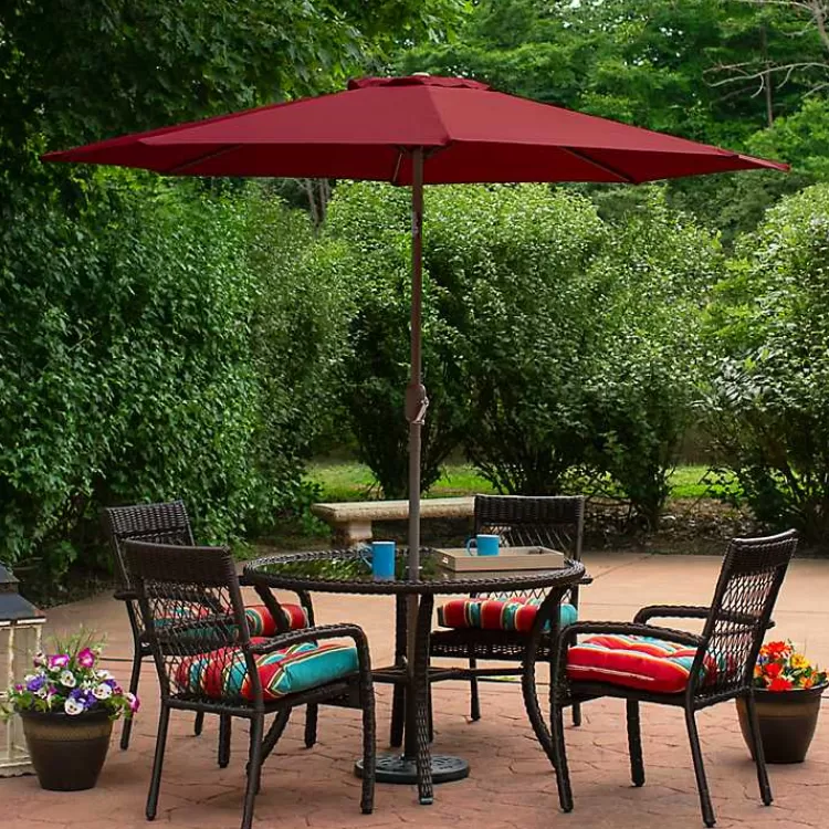 Burgundy Tilt Hand Crank Outdoor Umbrella>Kirklands Home Clearance