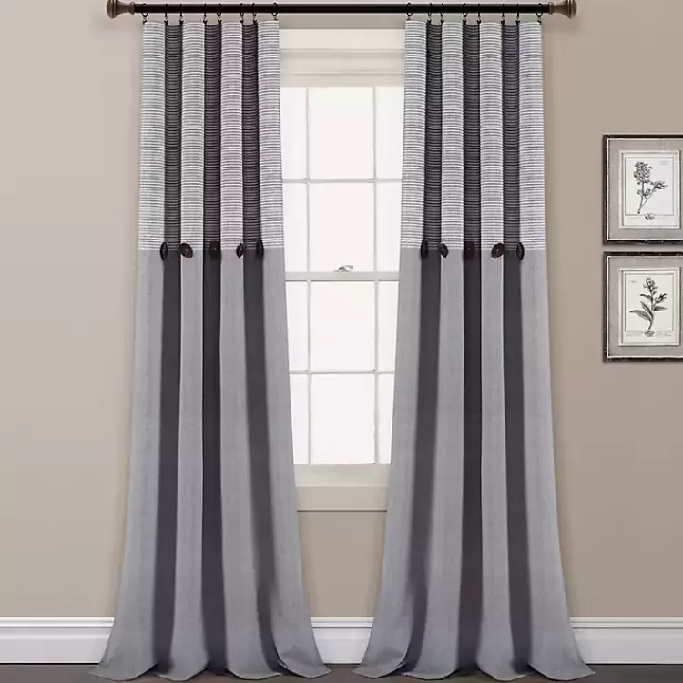 Buttons and Stripes Curtain Panel Set, 84 in.>Kirklands Home Best