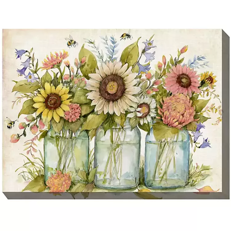 Buzzing Bouquets Outdoor Canvas Art Print>Kirklands Home Cheap