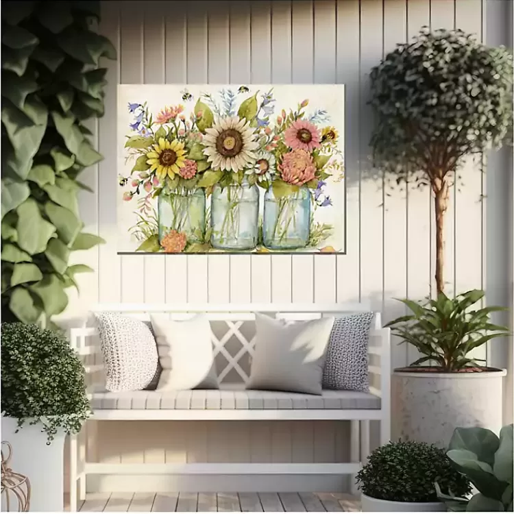 Buzzing Bouquets Outdoor Canvas Art Print>Kirklands Home Cheap