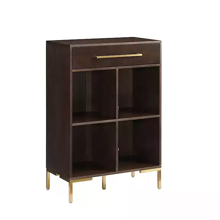 Cadence Gold Record Storage Bookcase>Kirklands Home Flash Sale