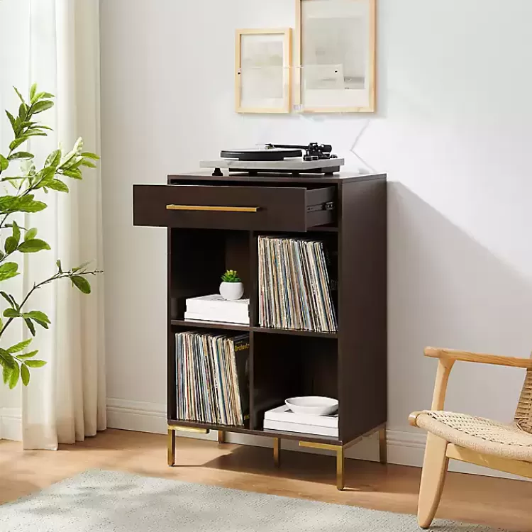 cadence_gold_record_storage_bookcase_6.webp Cadence Gold Record Storage Bookcase>Kirklands Home Flash Sale