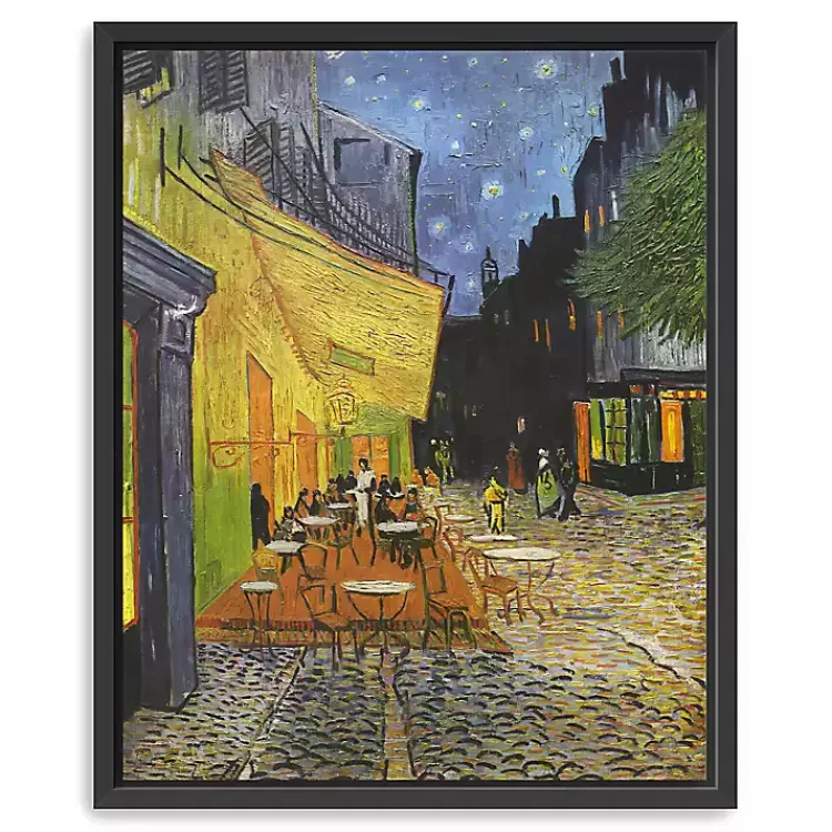Cafe Terrace at Night Framed Canvas Art Print>Kirklands Home Cheap