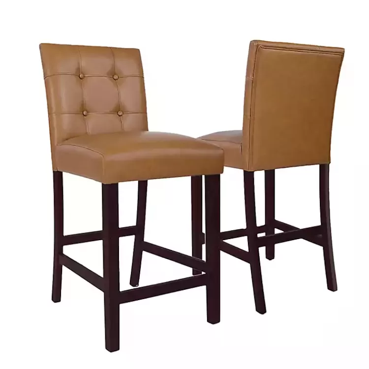 Camel Faux Leather Jeremy Counter Stools, Set of 2>Kirklands Home Cheap