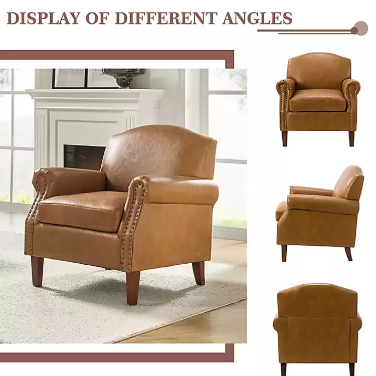 camel_faux_leather_nailhead_taylor_armchair_3.webp Camel Faux Leather Nailhead Taylor Armchair>Kirklands Home Best