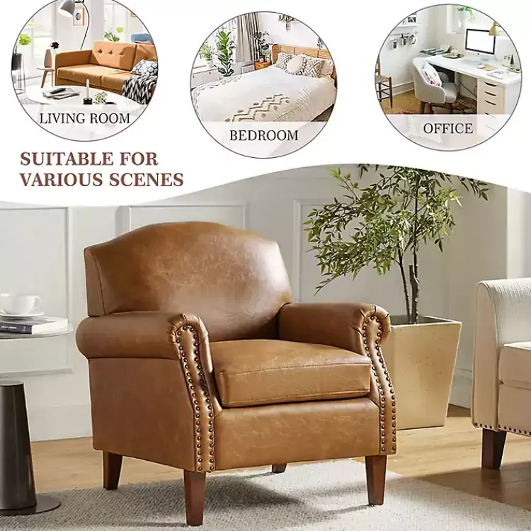 camel_faux_leather_nailhead_taylor_armchair_7.webp Camel Faux Leather Nailhead Taylor Armchair>Kirklands Home Best
