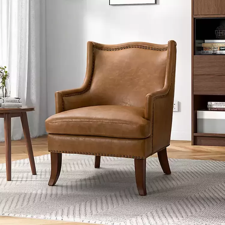 Camel Faux Leather Ophelia Accent Chair>Kirklands Home Hot