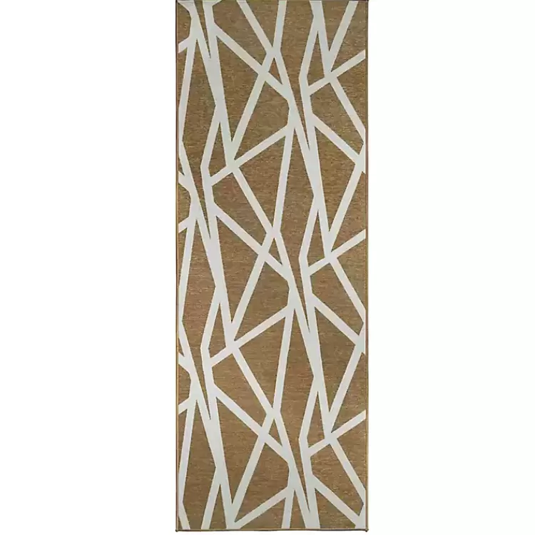 Camel Intersections Washable Runner, 2x7>Kirklands Home Outlet